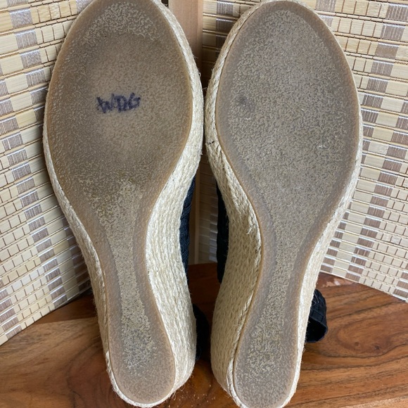 🔶Steven by Steve Madden Natural Comfort Fabric Wedge Sandals Black Size 7 - Picture 6 of 6